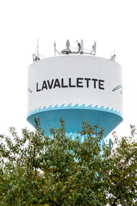 Water tower that sits above homes for sale in Lavallette NJ